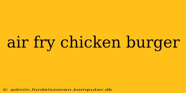 air fry chicken burger