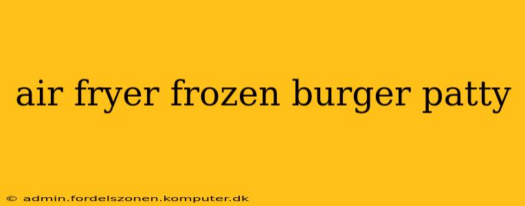 air fryer frozen burger patty