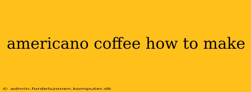 americano coffee how to make