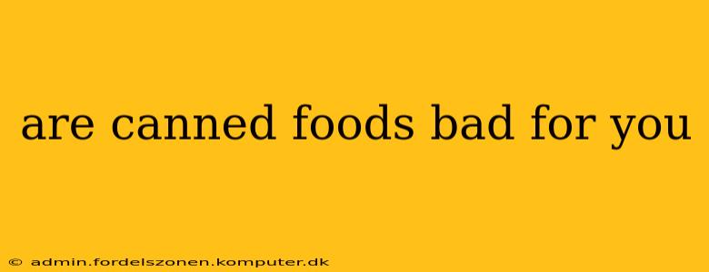 are canned foods bad for you