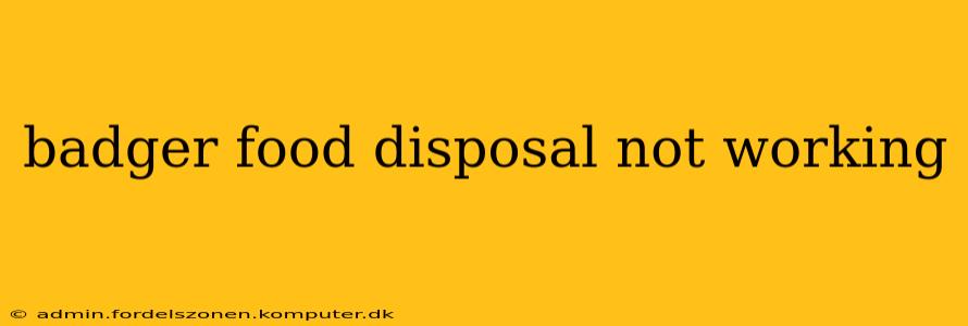badger food disposal not working