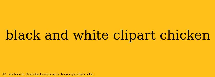 black and white clipart chicken