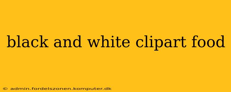 black and white clipart food