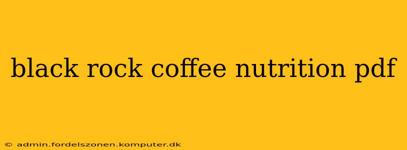 black rock coffee nutrition pdf
