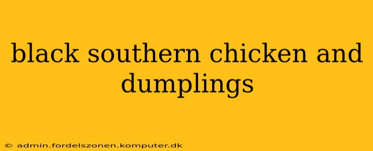 black southern chicken and dumplings