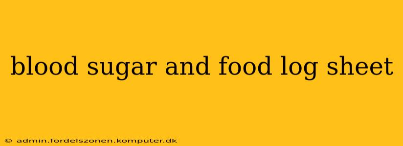 blood sugar and food log sheet