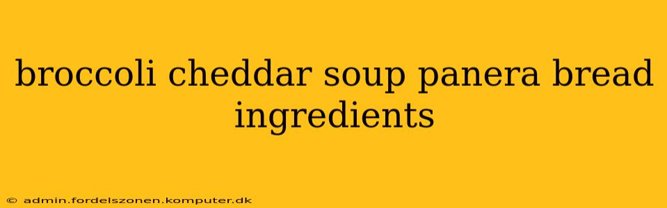 broccoli cheddar soup panera bread ingredients