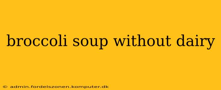 broccoli soup without dairy