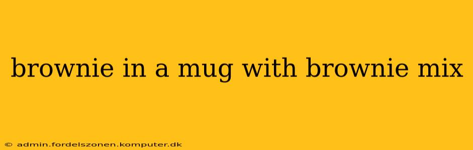 brownie in a mug with brownie mix