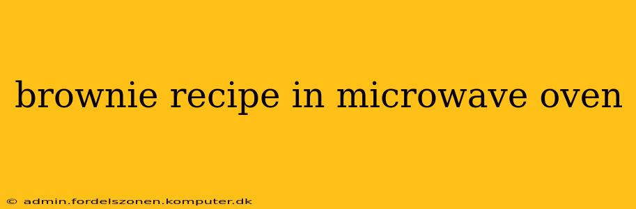 brownie recipe in microwave oven