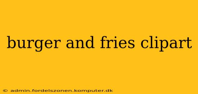 burger and fries clipart