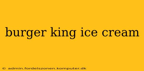 burger king ice cream