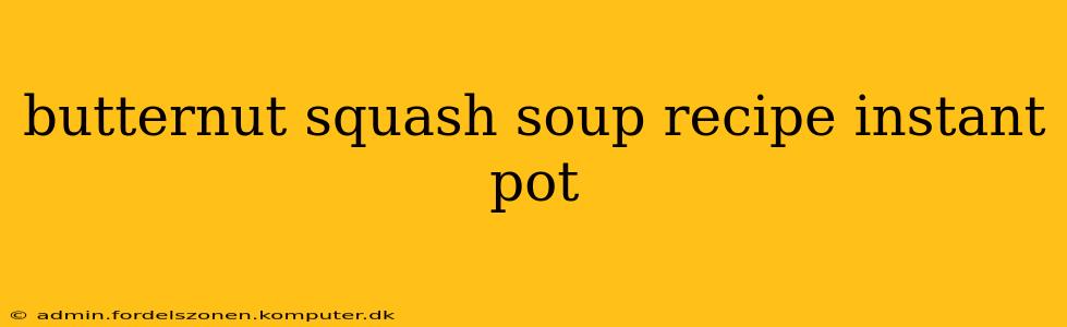 butternut squash soup recipe instant pot