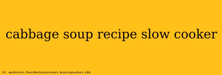 cabbage soup recipe slow cooker