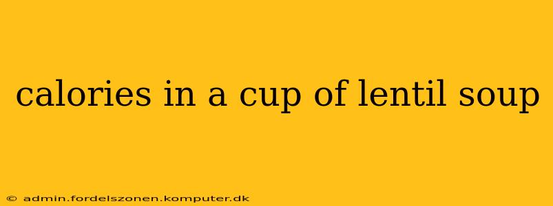 calories in a cup of lentil soup