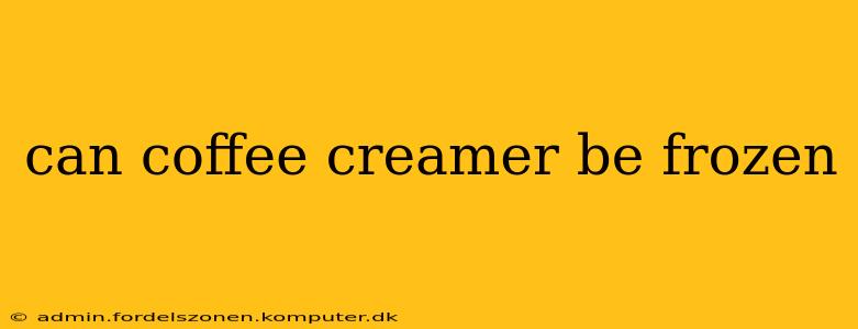 can coffee creamer be frozen