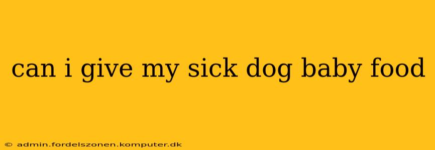 can i give my sick dog baby food
