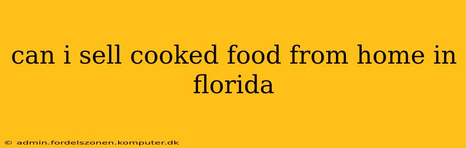 can i sell cooked food from home in florida