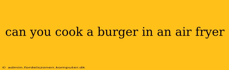 can you cook a burger in an air fryer
