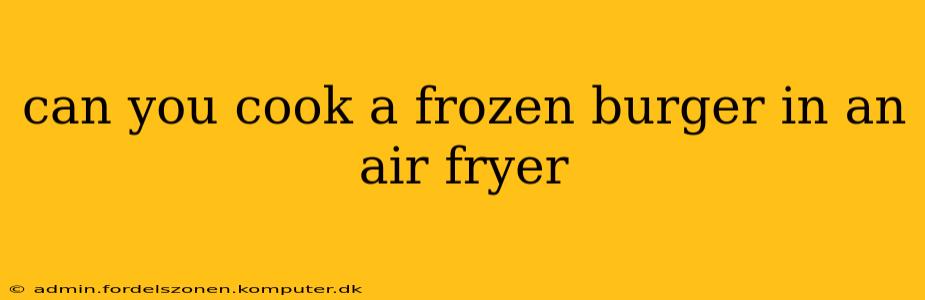 can you cook a frozen burger in an air fryer