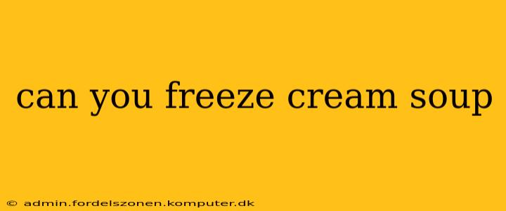 can you freeze cream soup