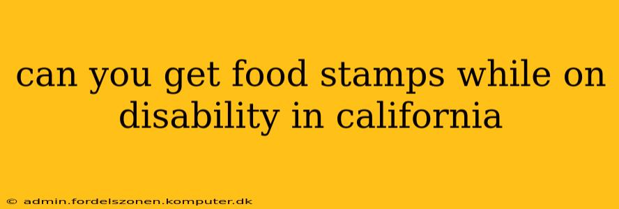 can you get food stamps while on disability in california