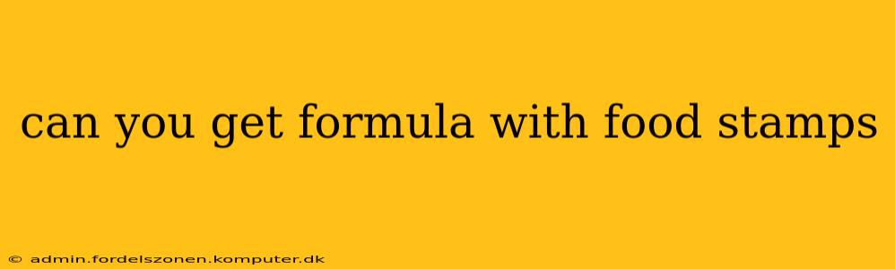 can you get formula with food stamps