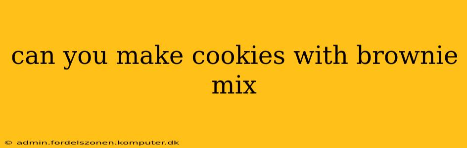 can you make cookies with brownie mix