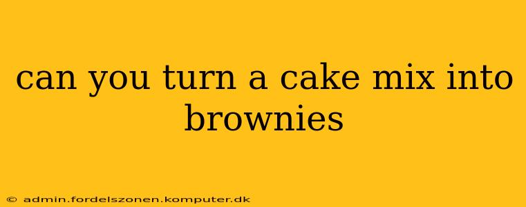can you turn a cake mix into brownies