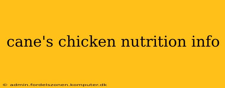 cane's chicken nutrition info