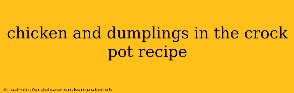 chicken and dumplings in the crock pot recipe