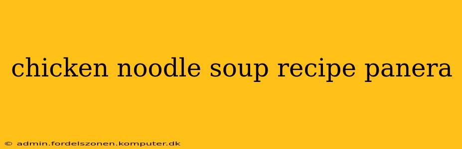 chicken noodle soup recipe panera
