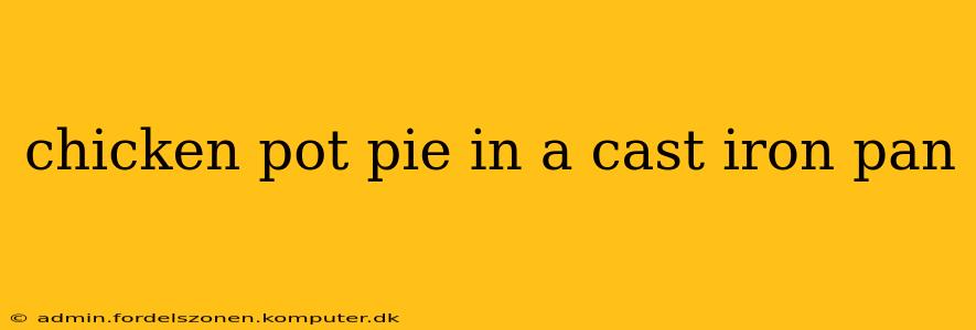 chicken pot pie in a cast iron pan