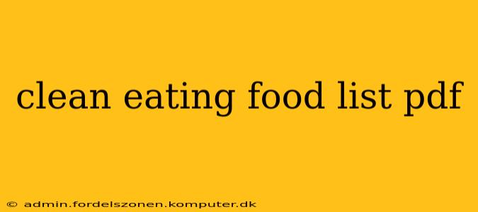 clean eating food list pdf