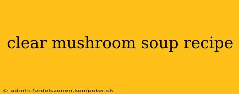 clear mushroom soup recipe
