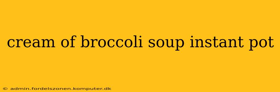 cream of broccoli soup instant pot