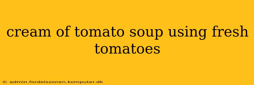 cream of tomato soup using fresh tomatoes