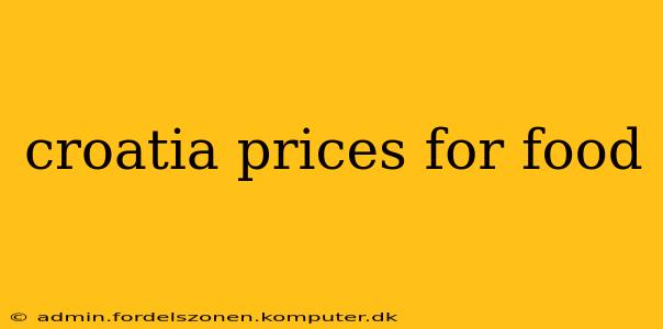 croatia prices for food