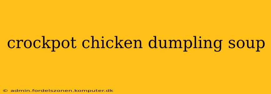 crockpot chicken dumpling soup