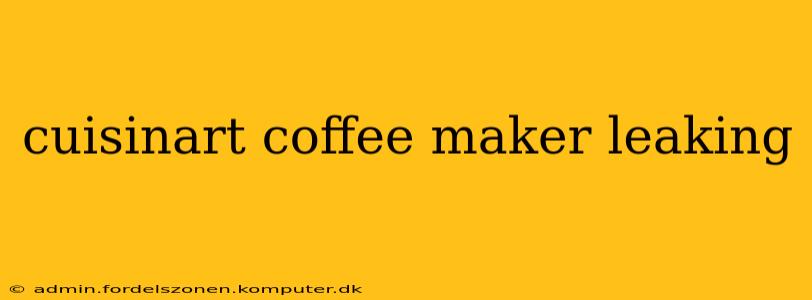 cuisinart coffee maker leaking