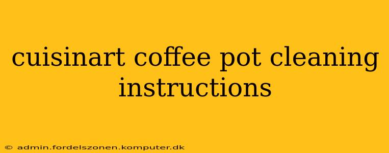 cuisinart coffee pot cleaning instructions