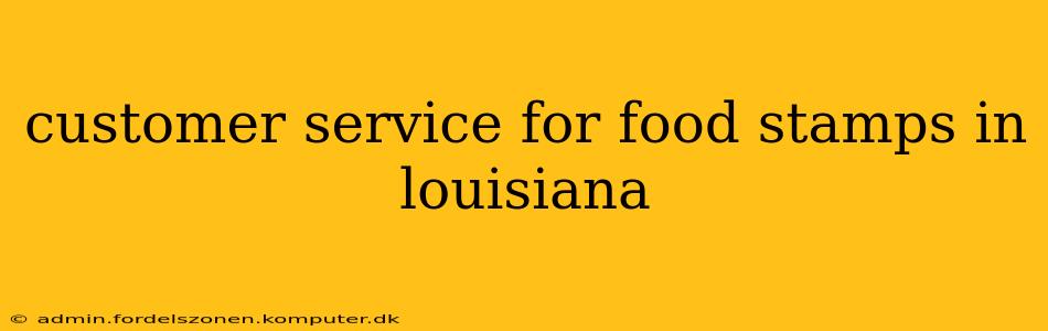 customer service for food stamps in louisiana