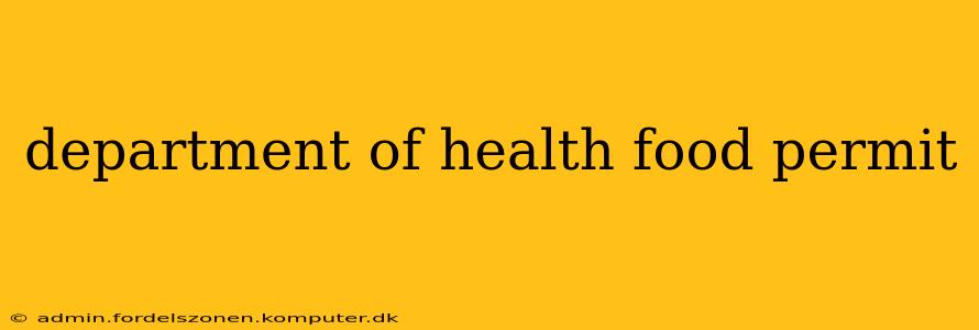 department of health food permit