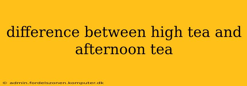 difference between high tea and afternoon tea