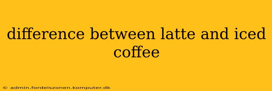 difference between latte and iced coffee