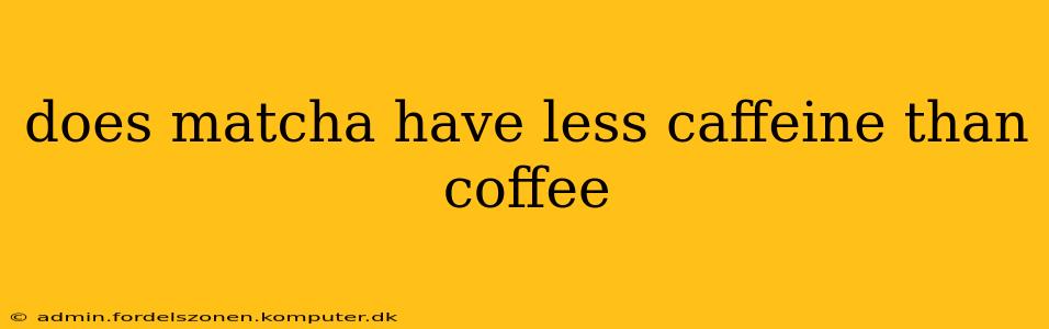 does matcha have less caffeine than coffee