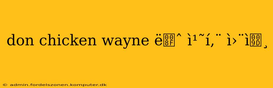 don chicken wayne ëˆ ì¹˜í‚¨ ì›¨ì¸