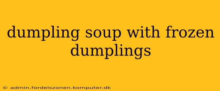 dumpling soup with frozen dumplings