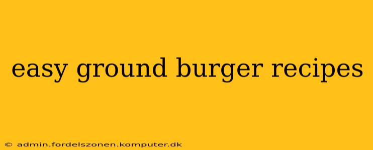easy ground burger recipes