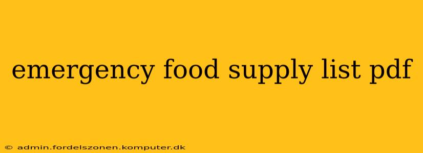 emergency food supply list pdf